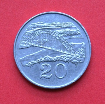 20  Centów  1980 r -   Zimbabwe   stan !