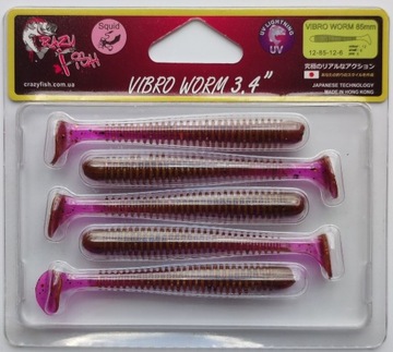 Crazy Fish Vibro Worm 3.4" doskonała przynęta na okonie