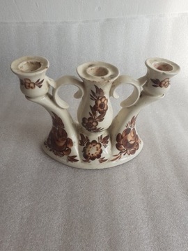 Świecznik ceramiczny zabytkowy vintage