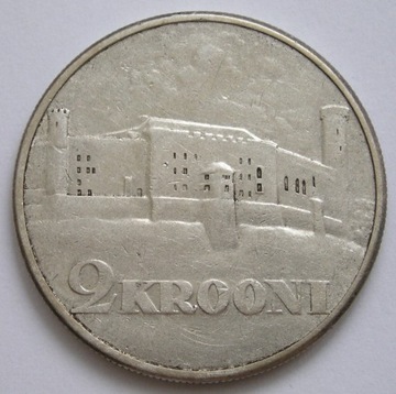 Estonia 2 korony 1930 - Tallin zamek - srebro