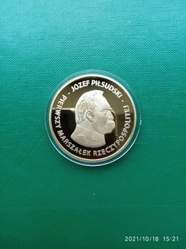 Moneta, Medal Józef Piłsudski 100 lat niepodległoś