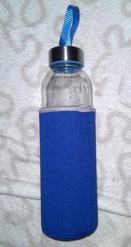 szklana butelka termiczny pokrowiec granat 500 ml