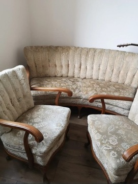 Elegancki komplet: sofa i 2 fotele