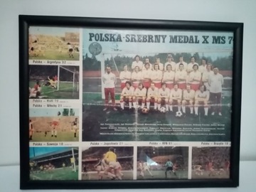 Plakat Reprezentacji Polski 1974 z podpisami 