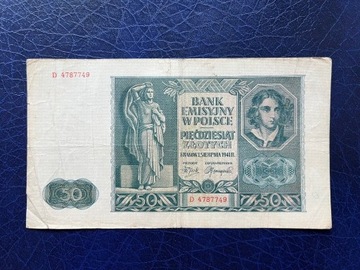 50 złotych 1941 ser. D