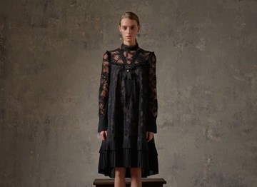 Erdem H&M hm limitowana sukienka czarna koronkowa