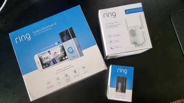 Ring Doorbell 2 z  baterią i rzadkim  Chime i WiFi