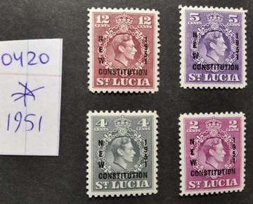 0420 St. Lucia Anglia kolonie 1951 *