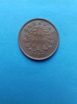 Sarawak one cent 1937 brąz C.V.Brooke