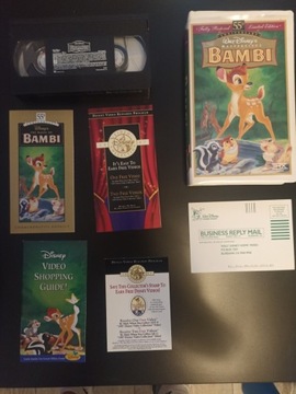 BAMBI vhs kaseta. Duży zestaw ze Stanów.