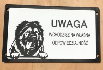 tabliczki uwaga zły pies owczarek kaukaski