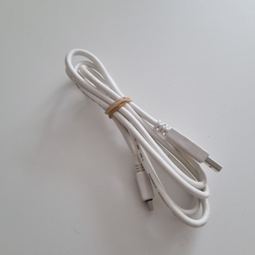 Kabel USB A - mini USB biały oplot gumowy 