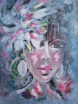 Kobieta Frozen Flower obraz akrylowy 30x40