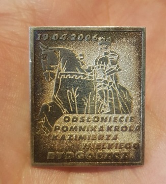Odznaka Bydgoszcz Pomnik Kazimierz Wielki srebro