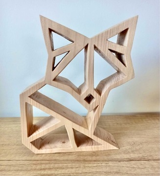 Lis geometryczny drewniany 