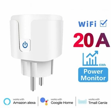 Gniazdko Wi-Fi 20A z monitoringiem zasilania Tuya