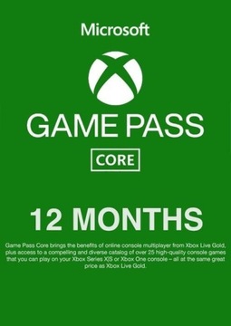 Game Pass 12 miesięcy Core 