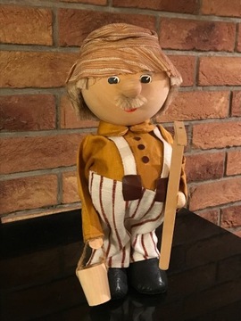 Lalka drewniana ręcznie robiona-37 cm