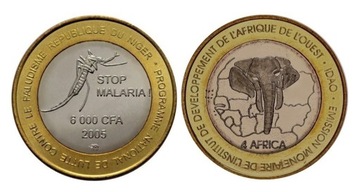 Niger, 6000 franków, Stop malaria!, 2005 RZADKA