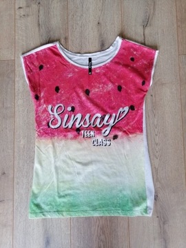 KOLOROWY T-SHIRT NAPIS SINSAY