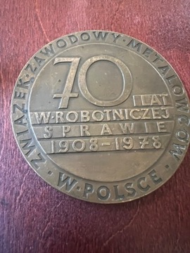 Medal 70 lat w robotniczej sprawie 