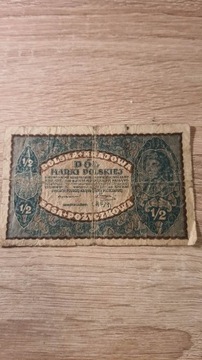 Banknot Pół Marki Polskiej Polska 1920 rok