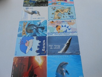 Zestaw 10 kart tel. Japonia ryby