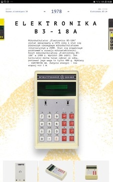 RADZIECKI  ELEKTRONIKA B3-18A KALKULATOR BZ-18A