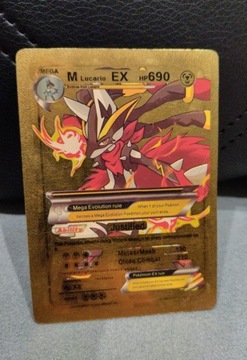 Złota karta Pokemon M Lucario EX