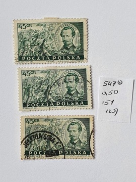 (1854) fi 547 kasowane , 3 znaczki stan jak foto