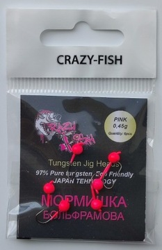 Crazy Fish Tungsten Jig Head 0,45g PINK Color