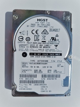 Dysk HGST 600 GB 2,5" SAS HUC101860CS4204