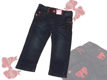 Spodnie jeansowe z cekinami nowe Minoti r. 98/104