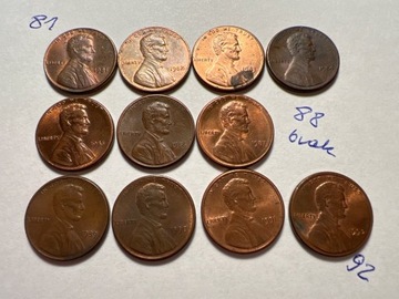 1 cent USA Lincoln 1981-1992 bez mint mark 