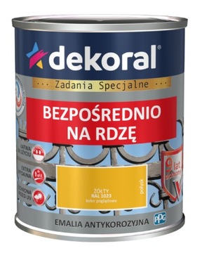 Dekoral emalia na rdzę ŻÓŁTY 1023 połysk 0,65L