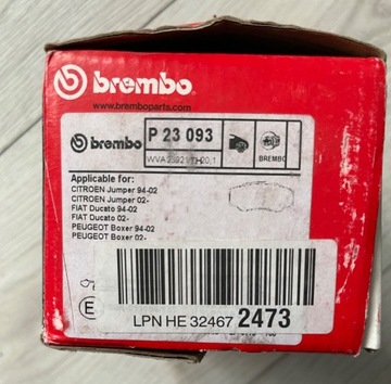 Klocki hamulcowe Brembo P23093 Jumper Ducato Boxer