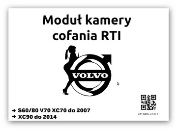 Kamera cofania do Volvo V70, XC70, S60, S80