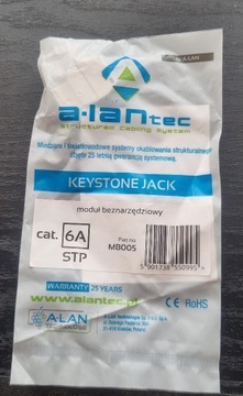 Moduł keystone RJ45 STP kat.6A PoE+ Alantec MB005