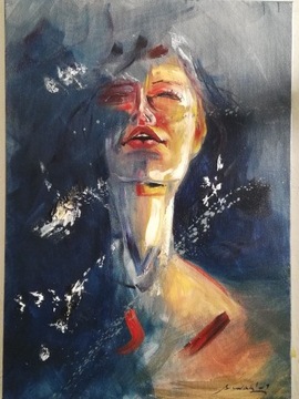 ,Z cyklu twarze, 70x50cm obraz olejny Artur Sudak