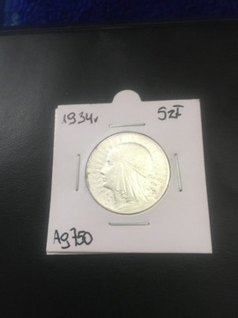 Moneta ag 5 zł 1934 srebro