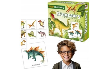 EDUKACYJNA Gra Memory Dinozaury Dino Zestaw