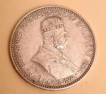 1 korona Franciszek Józef I 1896 r, 1000 lecie 