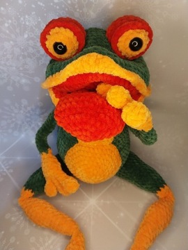 Żaba na szydełku,amigurumi maskotka, żabka
