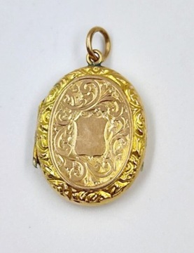 Antyk edwardiański medalion Złoto 9k 3 cm Londyn
