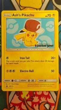 Karta Pokemon TCG Ash's Pikachu (SM 113)