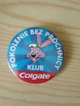 Przypinka - reklama pasty do zębów i klubu COLGATE