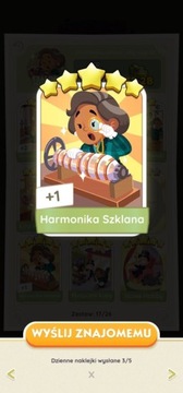 MONOPOLY GO! naklejka karta 5* harmonika szklana 