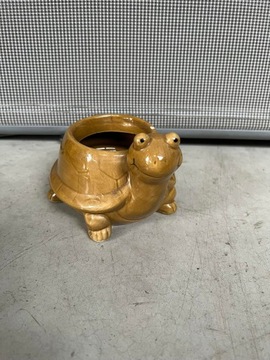 Osłonka ceramiczna na doniczkę na sukulenty | żółw