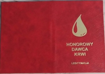 Legitymacja książeczka Honorowego dawcy krwi HDK