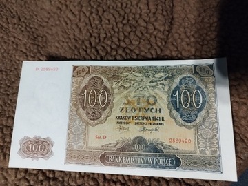 Banknot 100 zł 1941 unc?